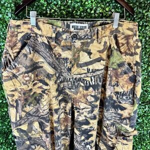 Jerzees Outdoor Mossy Oak Forest Floor Camo Cargo Pants Mens XL Adjustable Waist